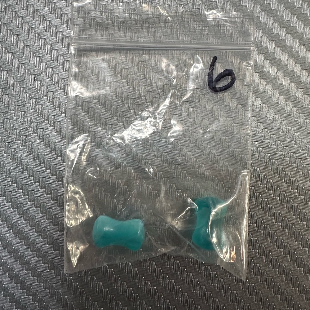 Aqua Cat’s Eye Glass Heart Shaped Plugs